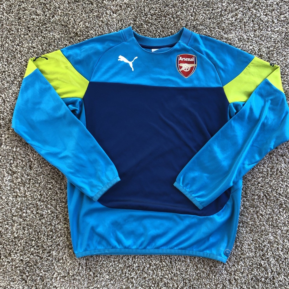 Puma Arsenal Training Long Sleeve Shirt Jersey Mens Small Football Soccer Kit